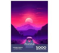 Puzzle Per Adulti Da 1000 Pezzi Synthwave Sunset Car Puzzle Per Adolescenti Giochi Divertenti Analisi E Logica Difficile E Sfida 52x38cm/1000pcs