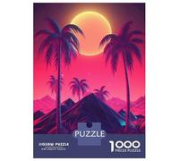 Puzzle Per Adulti Da 1000 Pezzi Synthwave Sunset Melodies Puzzle Per Adulti Giochi Per Famiglie Difficili Impegnativi Da Completare 70x50cm/1000pcs