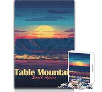 Puzzle per adulti da 1000 pezzi, Table Mountain, Sudafrica, paesaggio, rompicapo, giochi per famiglie, un'opera d'arte, regali di Babbo Natale segreto, dimensioni 38x26cm