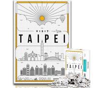 Puzzle per adulti da 1000 pezzi, Taipei, Taiwan, per ammazzare il tempo in vacanza, per migliorare l'amore tra coppie dai 14 anni in su, 38x26cm