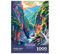 Puzzle Per Adulti Da 1000 Pezzi Taroko National Park Taiwan Illustration Puzzle Giochi Rilassanti Decorazione Perfetta Regali Unici Per Compleanno E Natale 38x26cm/1000pcs
