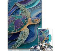 Puzzle per adulti da 1000 pezzi, Tartarughe marine, per ammazzare il tempo durante le vacanze, per rafforzare l'amore tra coppie dai 14 anni in su, 38x26cm