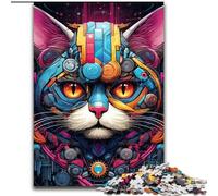 Puzzle per adulti da 1000 pezzi, Tech Cat, puzzle da 1000 pezzi, rompicapo impegnativo per adolescenti, divertente serata di giochi in famiglia, 50x75cm