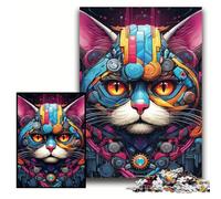 Puzzle per adulti da 1000 pezzi, Tech Cat, puzzle da 1000 pezzi, rompicapo impegnativo per adolescenti, divertente serata di giochi in famiglia, dimensioni 50x75cm.
