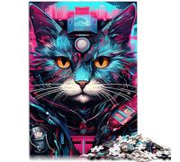 Puzzle per adulti da 1000 pezzi Techno Cat gioco per famiglia e aiuta il cervello ad allenare i giocattoli avvincenti e a promuovere la pazienza 50 x 70 cm