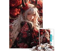 Puzzle per adulti da 1000 pezzi tema anime samurai elfi sfida educativa per il divertimento in famiglia giochi divertenti per ragazzi dai 14 anni in su (38x52cm)