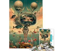 Puzzle per adulti da 1000 pezzi tema anime vintage ragazza spaziale puzzle da 1000 pezzi decorazione per la casa giocattolo sfida difficile regalo per amici e familiari (50x75cm)