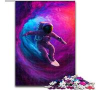 Puzzle per adulti da 1000 pezzi, tema: astronauta che fa surf nello spazio, antistress, sfida difficile, regali di Babbo Natale segreto per bambini dai 14 anni in su dimensioni 26x38cm
