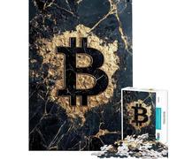 Puzzle per adulti da 1000 pezzi tema Bitcoin nero e oro effetto marmo ideale per adolescenti Giochi rilassanti di analisi e logica perfetti come regalo di Natale o compleanno (dimensioni 38x26cm)