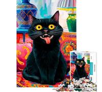 Puzzle per adulti da 1000 pezzi tema "Cat Madness" giochi rilassanti educativi regalo per compleanni divertenti e spiritosi (dimensioni 38x26cm)