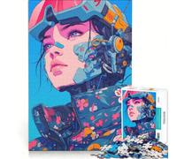 Puzzle per adulti da 1000 pezzi, tema Cyberpunk Pop Anime Girl, gioco impossibile, migliora la memoria, con pezzi di forma casuale completamente ad incastro 38x26cm