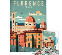 Puzzle per adulti da 1000 pezzi tema Firenze Italia viaggio arte sfida per la mente e l'intelligenza giocattolo avvincente gioco pratico regalo per donne ottima idea regalo (dimensioni 38x52cm)