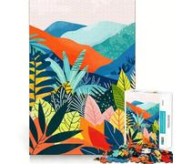 Puzzle per adulti da 1000 pezzi,tema foresta,natura,arte boho,bordi di alta qualità,gioco cognitivo,gioco casual,divertimento per compleanno (38x52cm)