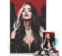 Puzzle per adulti da 1000 pezzi, tema gotico, angelo oscuro, ragazza emo, antistress, decorazione perfetta, regalo di compleanno e unico 38x52cm