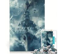 Puzzle per adulti da 1000 pezzi tema guerra navale divertente gioco rilassante e stimolante per la mente con Babbo Natale 38x52cm