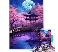 Puzzle per adulti da 1000 pezzi tema mistico giapponese al chiaro di luna gioco rilassante regalo di compleanno unico per compleanni e Natale (dimensioni 38x52cm)