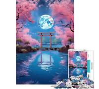 Puzzle per adulti da 1000 pezzi tema mistico giapponese al chiaro di luna stimolante per la mente ideale per attività in famiglia e giochi educativi per maggiori di 14 anni (50x75cm)