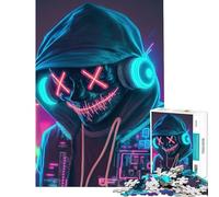 Puzzle per adulti da 1000 pezzi tema Neon DJ gioco rompicapo educativo regalo di compleanno per donne (dimensioni 38x52cm)