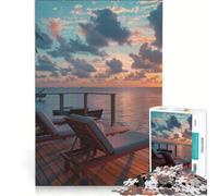 Puzzle per adulti da 1000 pezzi tema oceani e crepuscolo gioco educativo decorazione per la casa ideale come regalo 38x52cm