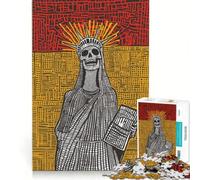 Puzzle per adulti da 1000 pezzi tema Pop Art Giorno dei Morti Teschio della Libertà gioco rompicapo difficile compleanno e Natale 38x26cm