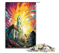 Puzzle per adulti da 1000 pezzi tema: psichedelia colorata delle mura della città di Visby decorazione per la casa giocattoli ideali come regalo per tutta la famiglia (dimensioni 75x50 cm)