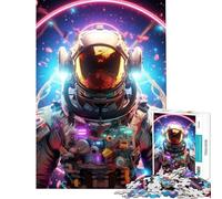 Puzzle per adulti da 1000 pezzi tema spaziale psichedelico al neon giochi rilassanti giocattoli educativi regalo per compleanni divertente e spiritoso (dimensioni 38x26cm)