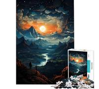 Puzzle per adulti da 1000 pezzi tema tramonto fantasy nello spazio gioco interattivo giocattolo avvincente per coltivare la pazienza regalo di Babbo Natale segreto ideale per passare il tempo durante