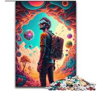 Puzzle per adulti da 1000 pezzi, tema: Viaggiatore nel tempo psichedelico Puzzle da 1000 pezzi per adulti Perfetto per adolescenti e famiglie compleanni Dimensioni: 26x38cm