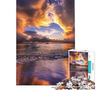Puzzle per adulti da 1000 pezzi Tempesta dell'Oceano con una barca puzzle da 1000 pezzi giocattolo decorativo da parete regalo per donne ideale come regalo (50x75cm)