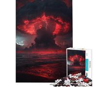 Puzzle per adulti da 1000 pezzi Tempesta rossa apocalittica sull'oceano gioco interattivo gioco intellettuale regalo per donne e uomini antistress (dimensioni 50x75cm)