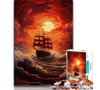 Puzzle per adulti da 1000 pezzi,Tempesta rossa e arancione,puzzle da 1000 pezzi,giochi di attività stimolanti per la famiglia,giocattolo fai da te per regali di decorazione da parete per la casa