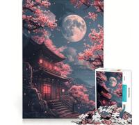 Puzzle per adulti da 1000 pezzi, Tempio dei ciliegi in fiore, gioco pratico, analisi e logica, regalo per amici e familiari 38x52cm