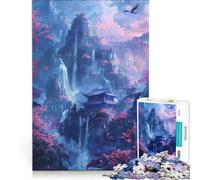 Puzzle per adulti da 1000 pezzi "Tempio incantato sulla montagna", gioco pratico, ideale per passare il tempo durante le vacanze a casa e per rafforzare l'amore di coppia 38x26cm