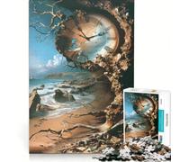 Puzzle per adulti da 1000 pezzi Tempo e Marea surreale gioco divertente antistress con pezzi a incastro di forma casuale 38x26cm