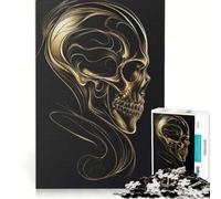 Puzzle per adulti da 1000 pezzi, Teschio d'oro dell'eternità, giocattolo educativo, ideale per passare il tempo durante le vacanze, regalo di compleanno, regalo 38x52cm