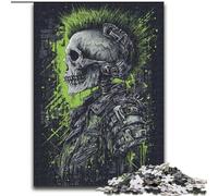 Puzzle per adulti da 1000 pezzi, teschio in metallo pesante, puzzle in legno per adulti, gioco di attività per famiglie per adolescenti, rompicapo impegnativo (dimensioni 50x75cm)