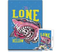 Puzzle per adulti da 1000 pezzi, The Lone Bellow Shark Skull, bellissimo design, analisi del gioco e logica, regali di Babbo Natale segreto, dimensioni 38x52cm