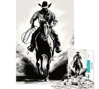 Puzzle per adulti da 1000 pezzi "The Lone Rider" gioco rompicapo giocattolo intellettuale regalo di compleanno difficile (dimensioni 38x26cm)