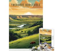 Puzzle per adulti da 1000 pezzi,Theodore Roosevelt National Park,decorazione per la casa,giocattoli,regalo per compleanni,gioco impossibile,migliora l'amore tra coppie,dimensioni 38x26cm