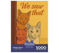 Puzzle Per Adulti Da 1000 Pezzi Three Cats We Saw That Bathroom Poster Puzzle Per Adulti Gioco Rompicapo Vacanza A Casa Passatempo Interazione Genitore-figlio 52x38cm/1000pcs