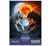 Puzzle Per Adulti Da 1000 Pezzi Tiger Confrontation Orange Puzzle Per Adolescenti Gioco Per Famiglie Corsa Di Velocità Manuale Compleanno E Regali Unici 38x26cm/1000pcs