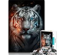 Puzzle per adulti da 1000 pezzi tigre bianca colorata per adolescenti giochi divertenti per famiglie ideale come regalo per tutta la famiglia 38x26cm