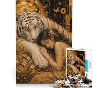 Puzzle per adulti da 1000 pezzi Tigre Bianca Guardiana Eterna Gioco Rilassante Allena la Mente e la Mano Compleanno e altre occasioni 50x75cm