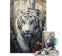 Puzzle per adulti da 1000 pezzi: Tigre bianca nella foresta Puzzle da 1000 pezzi per la decorazione della casa gioco di analisi e logica regalo per amici e familiari (38x52cm)