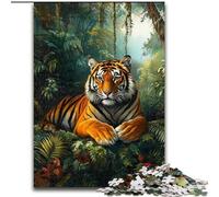 Puzzle per adulti da 1000 pezzi "Tigre della giungla" Puzzle difficili per adulti, ideali per decorare casa e ufficio, regalo perfetto per il compleanno (dimensioni 26x38cm)