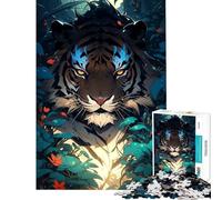 Puzzle per adulti da 1000 pezzi Tigre nella giungla sfida per la mente e l'intelligenza giocattolo avvincente gioco pratico difficile regalo di compleanno (dimensioni 38x26cm)
