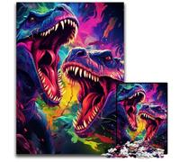 Puzzle per adulti da 1000 pezzi Tirannosauro Rex che si morde a vicenda Puzzle impossibili per adulti Rompicapo educativo Decorazione artistica per casa e ufficio Età 1000 pezzi (75x50cm)