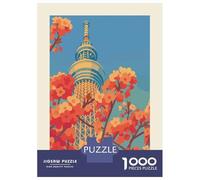 Puzzle Per Adulti Da 1000 Pezzi Tokyo Skytree And Cherry Blossoms Art Puzzle Per Adulti Giochi Rilassanti Corsa Di Velocità Manuale Difficile E Sfida 70x50cm/1000pcs