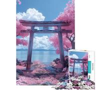 Puzzle per adulti da 1000 pezzi Torii giapponese Vaporwave sfida educativa opera d'arte giocattolo antistress per maggiori di 14 anni (38x52cm)