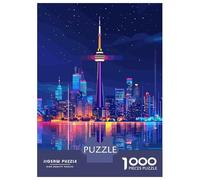 Puzzle Per Adulti Da 1000 Pezzi Toronto Skyline at Night Puzzle Giochi Rilassanti Sfida Difficile Regali Unici Per Compleanno E Natale 52x38cm/1000pcs